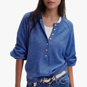 NWT Amazon Brand long sleeve Henley sweater size M
